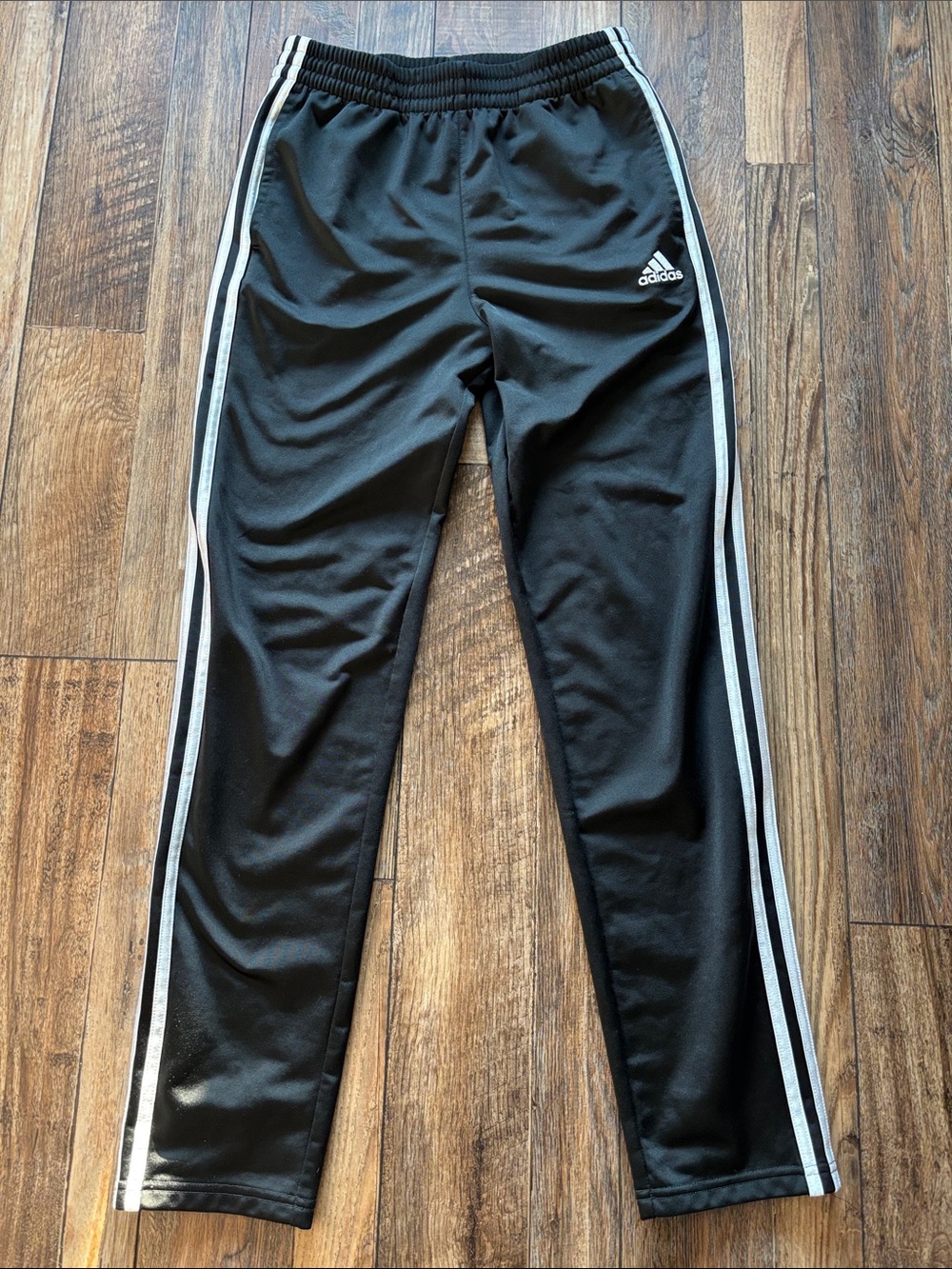 adidas Black Sweatpants with White Side Stripes